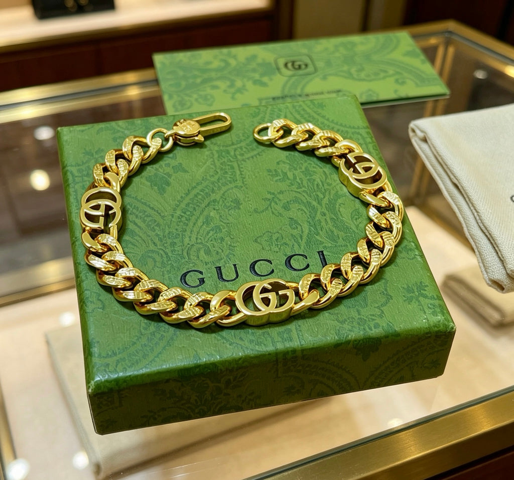 Gucci Gold-Tone Cuban Link Bracelet - album image 6