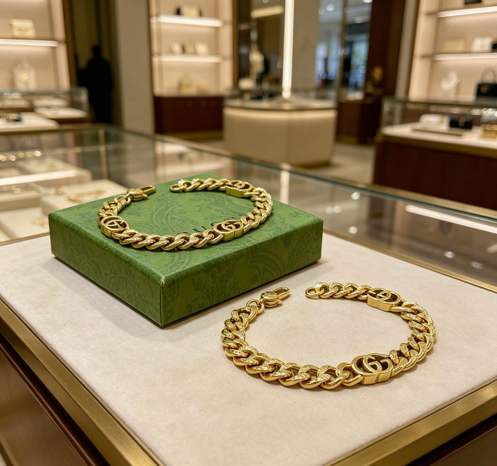 Gucci Gold-Tone Cuban Link Bracelet - album image 8