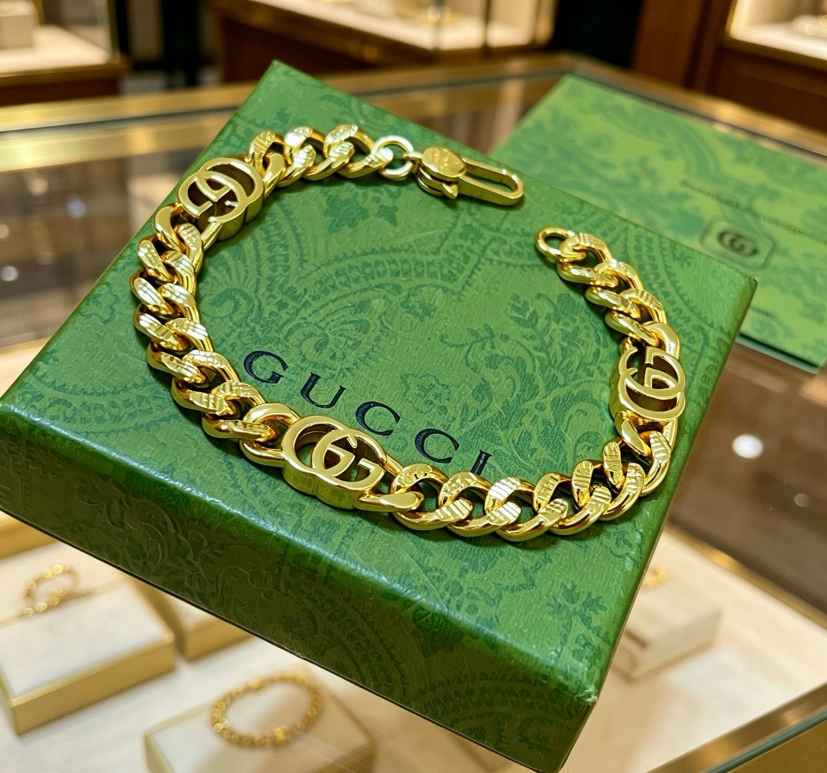 Gucci Gold-Tone Cuban Link Bracelet - album image 9