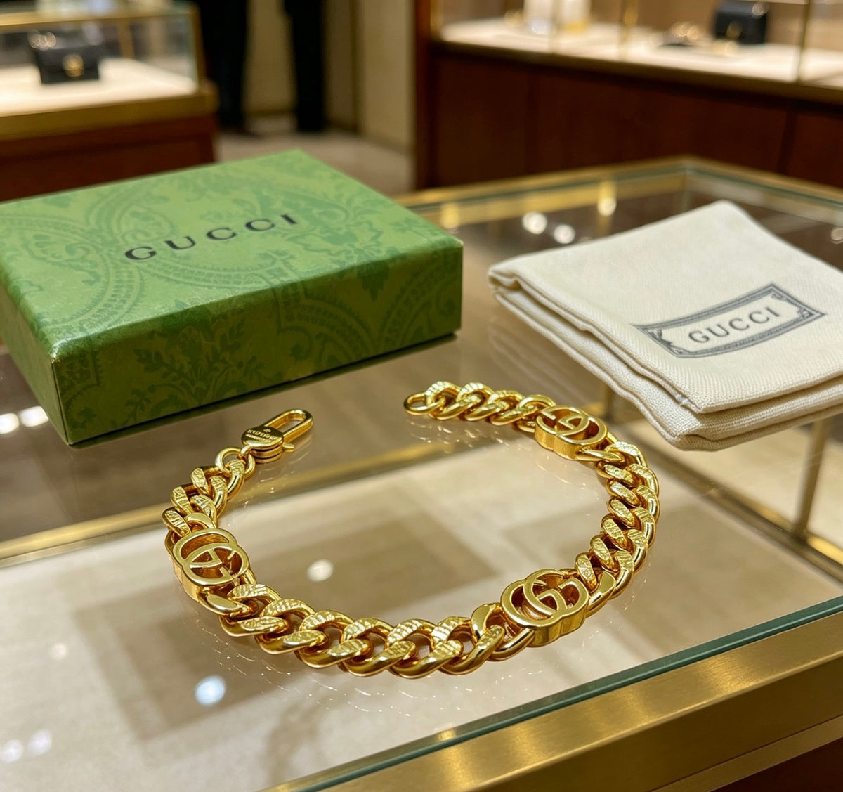 Gucci Gold-Tone Cuban Link Bracelet - album image 5