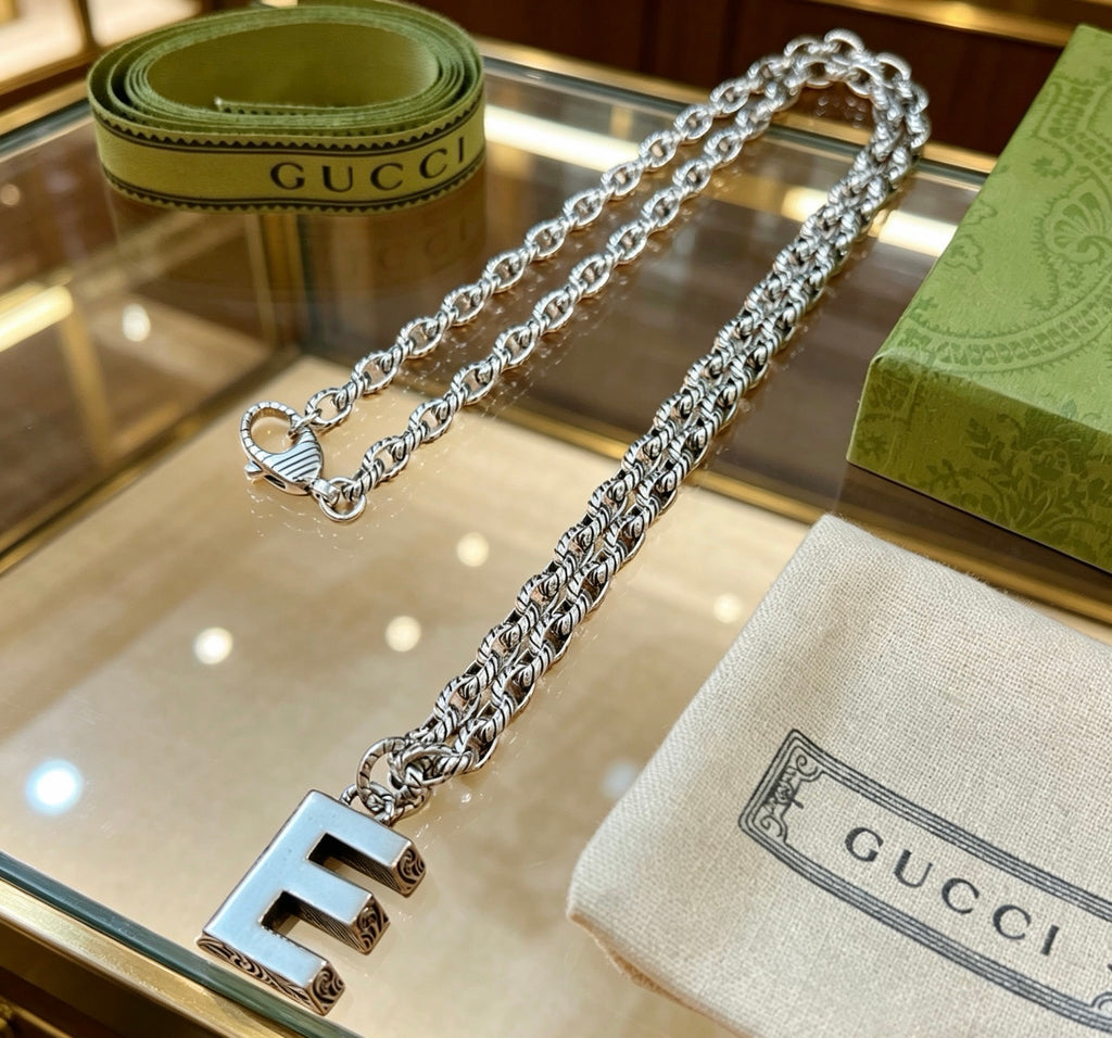 Gucci Anger Forest Interlocking G GG Letter Antiqued Chain Necklace - album image 2