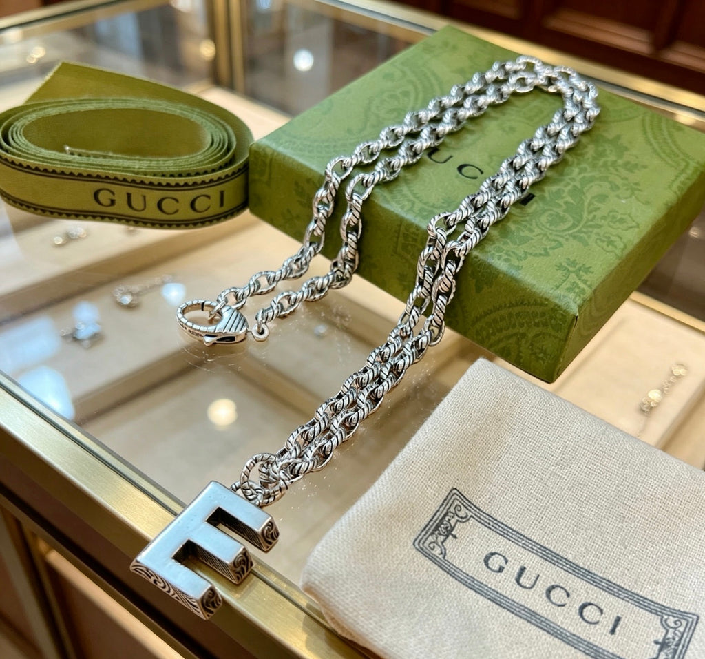 Gucci Anger Forest Interlocking G GG Letter Antiqued Chain Necklace - album image 9