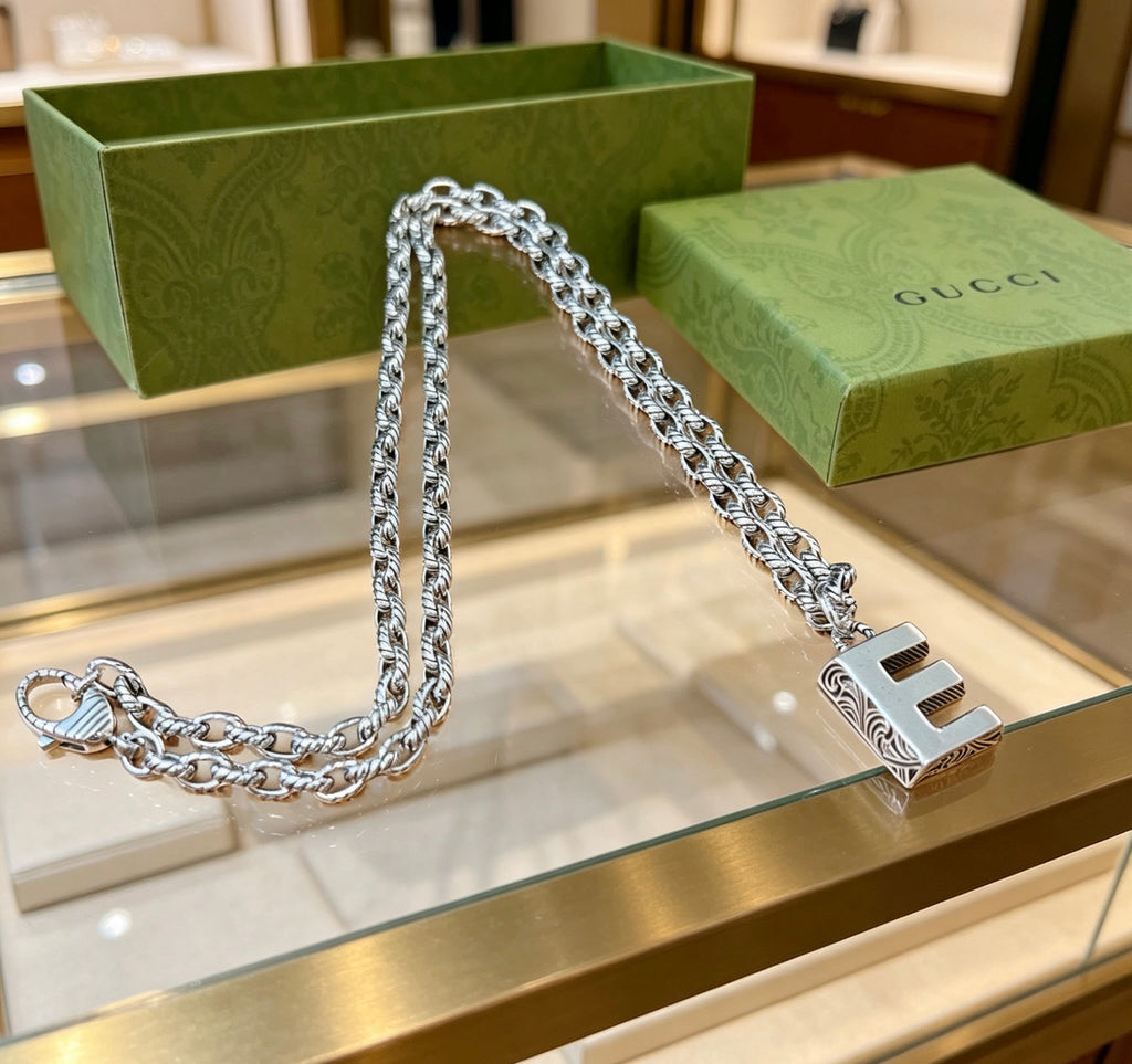 Gucci Anger Forest Interlocking G GG Letter Antiqued Chain Necklace - album image 8