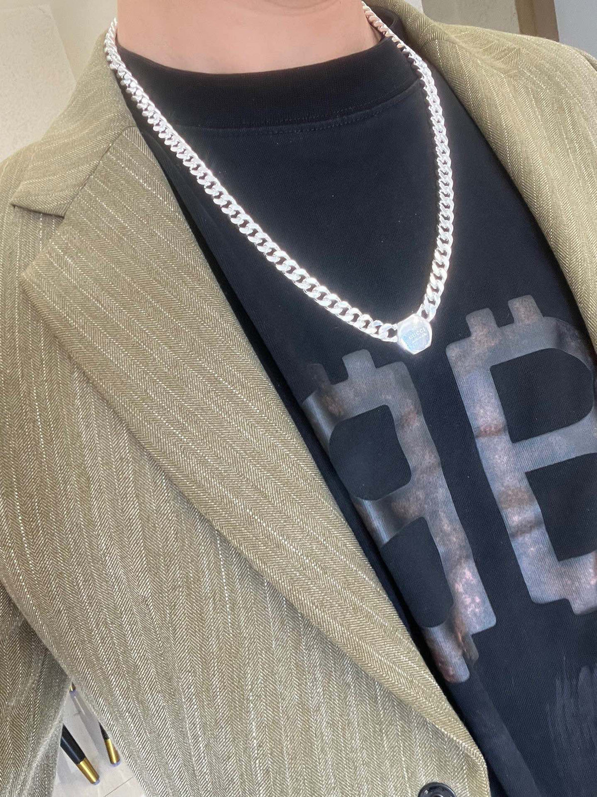 Gucci Anger Forest Interlocking G Antiqued Chain Necklace - album image 9
