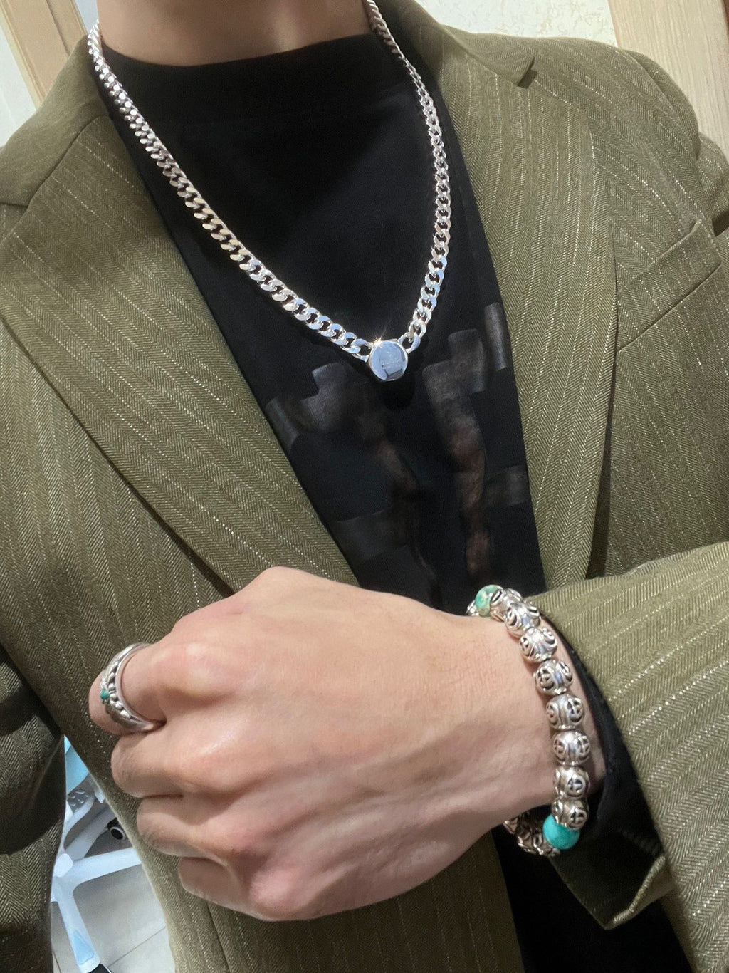 Gucci Anger Forest Interlocking G Antiqued Chain Necklace - album image 6