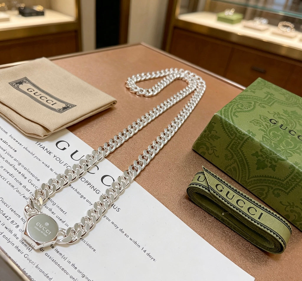 Gucci Anger Forest Interlocking G Antiqued Chain Necklace - album image 5