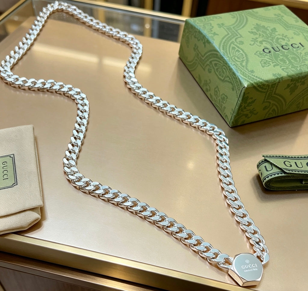 Gucci Anger Forest Interlocking G Antiqued Chain Necklace - album image 8