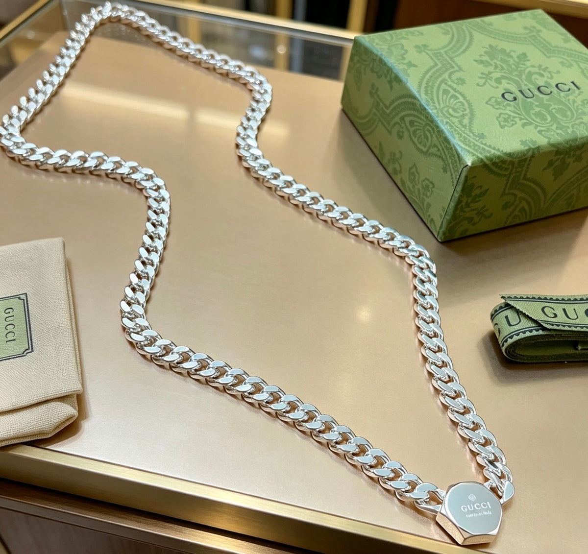 Gucci Anger Forest Interlocking G Antiqued Chain Necklace - album image 8