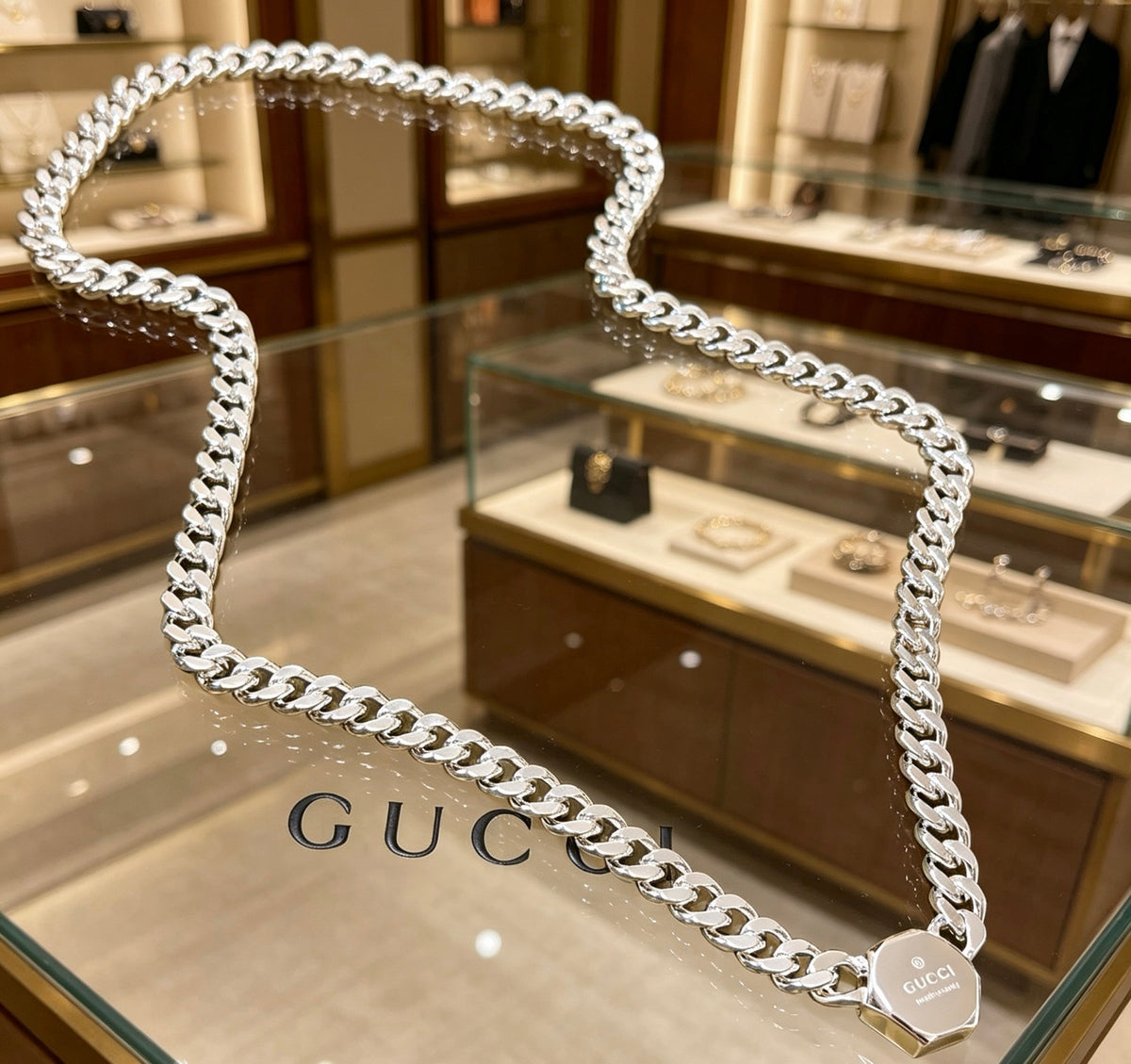Gucci Anger Forest Interlocking G Antiqued Chain Necklace - album image 4