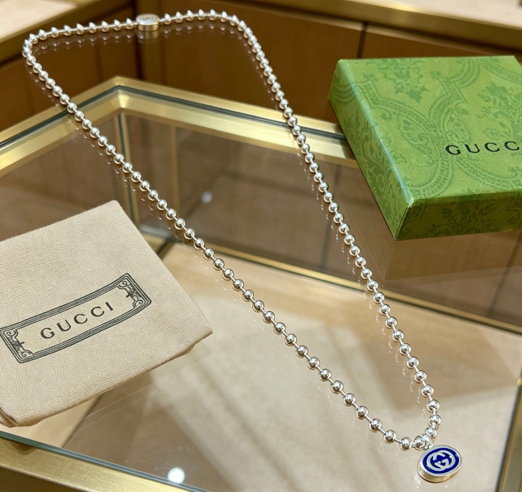 Gucci Anger Forest Interlocking G Antique Silver-Tone Chain Necklace - album image 6