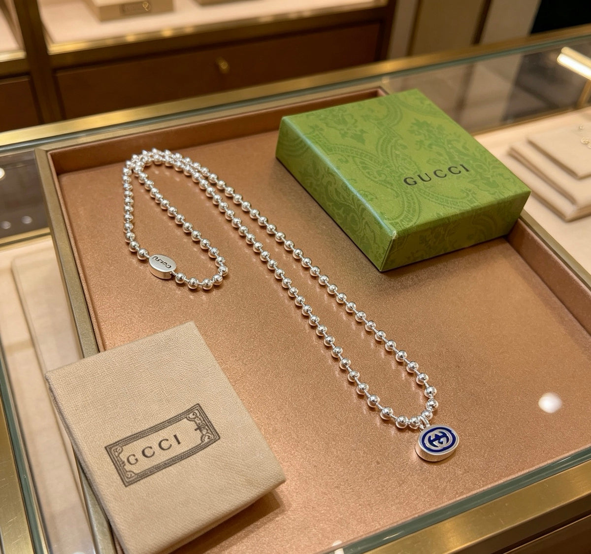 Gucci Anger Forest Interlocking G Antique Silver-Tone Chain Necklace - album image 8