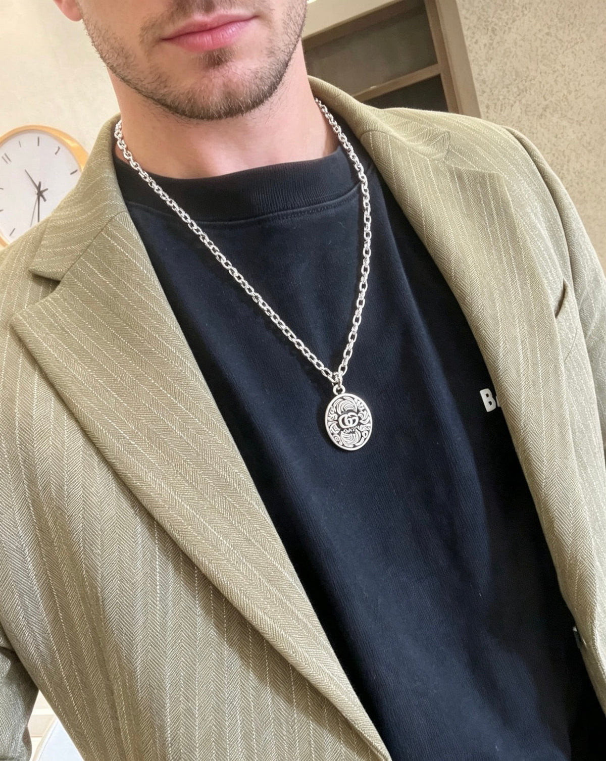 Gucci Anger Forest Interlocking G Antiqued Chain Necklace - album image 3