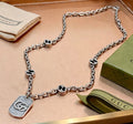 Gucci Anger Forest Interlocking G Antique Silver-Tone Silver-Tone Antiqued Chain Necklace - album image 1