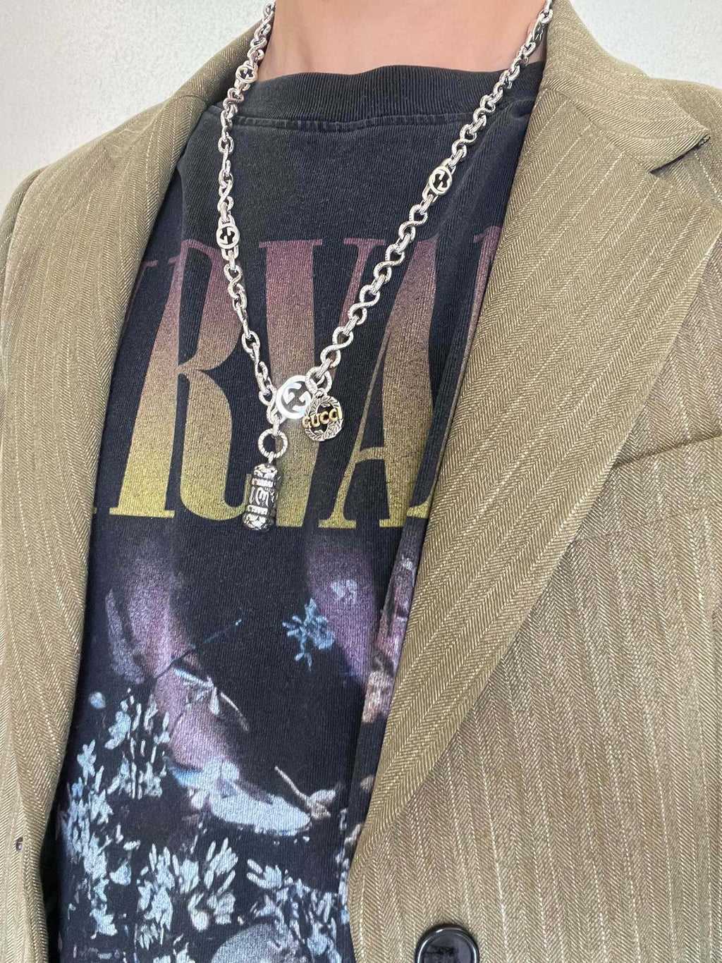 Gucci Anger Forest Interlocking G Antiqued Chain Necklace - album image 6