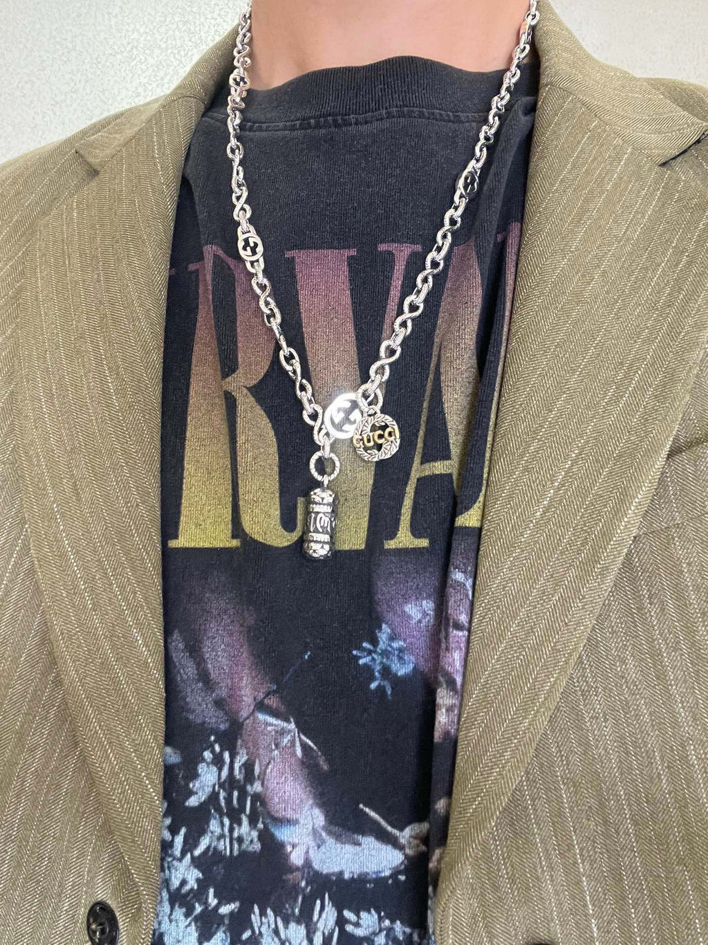 Gucci Anger Forest Interlocking G Antiqued Chain Necklace - album image 9