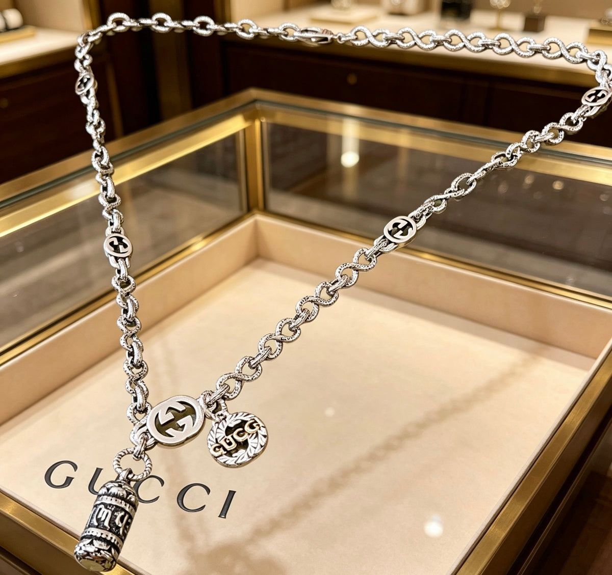 Gucci Anger Forest Interlocking G Antiqued Chain Necklace - album image 7