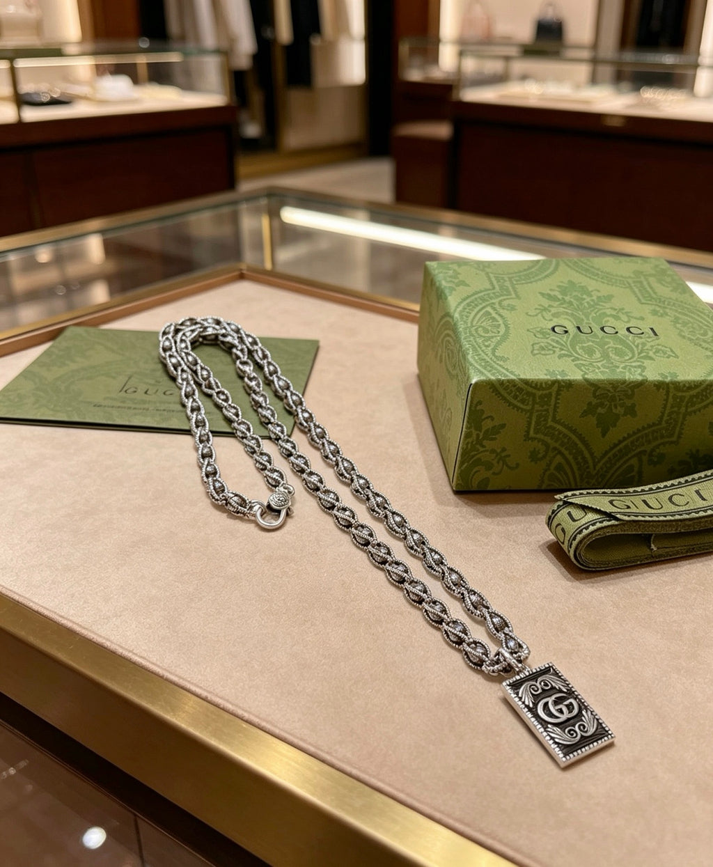 Gucci Anger Forest Interlocking G Antiqued Chain Necklace - album image 7