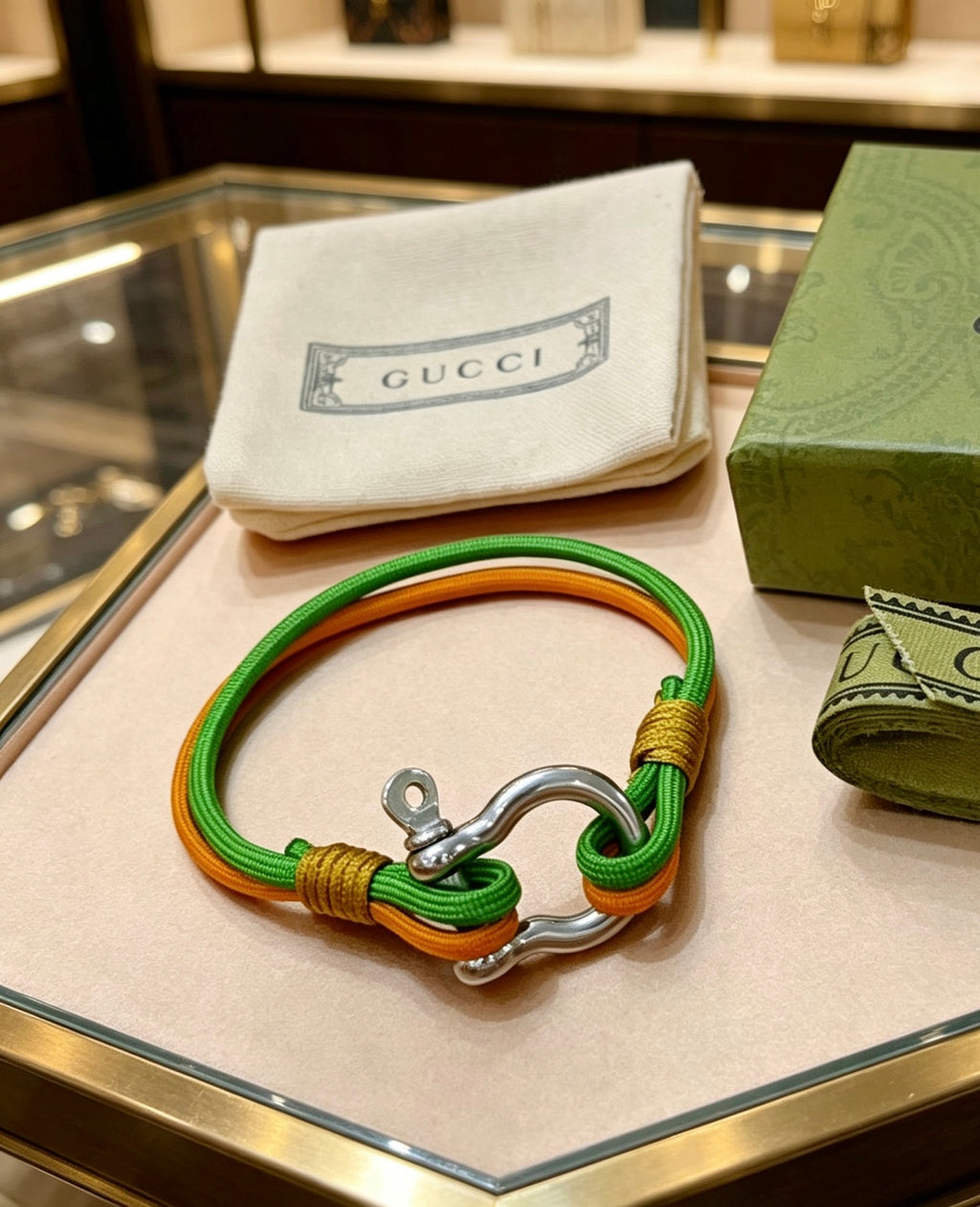 Gucci Anger Forest Interlocking G Antique Silver-Tone Woven Silver-Tone Antiqued Bracelet - album image 8