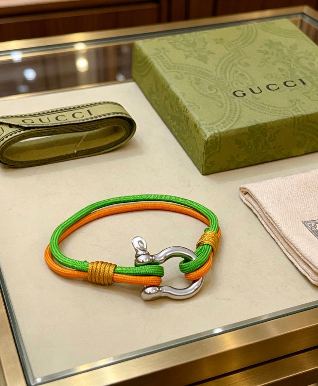 Gucci Anger Forest Interlocking G Antique Silver-Tone Woven Silver-Tone Antiqued Bracelet - album image 2