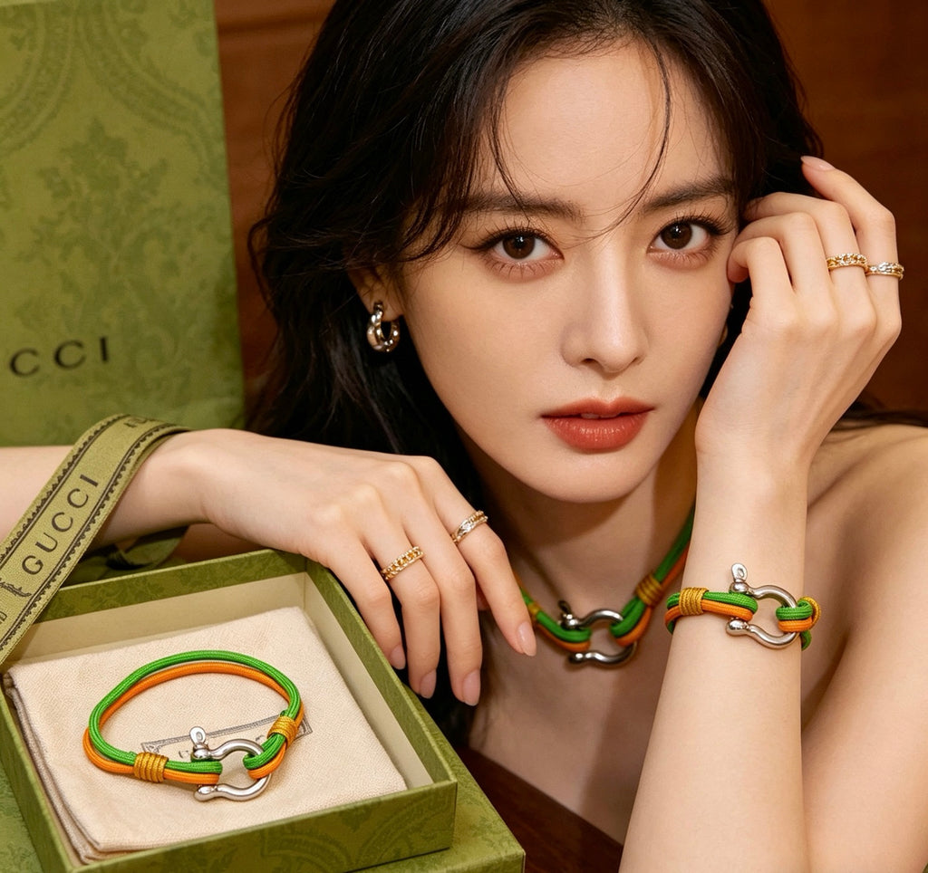 Gucci Anger Forest Interlocking G Antique Silver-Tone Woven Silver-Tone Antiqued Bracelet - album image 1