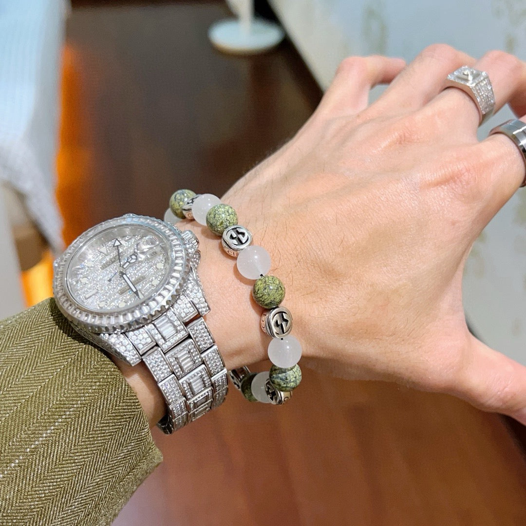 Gucci Anger Forest Interlocking G Black Agate Agate Crystal Accent Antiqued Bracelet - album image 7