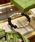 Gucci Anger Forest Interlocking G Black Agate Agate Crystal Accent Antiqued Bracelet - album image 1