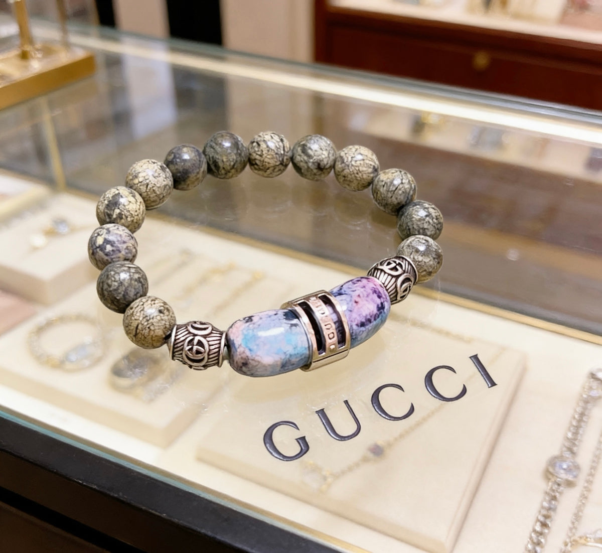 Gucci Anger Forest Interlocking G Crystal Accent Antiqued Bracelet - album image 7