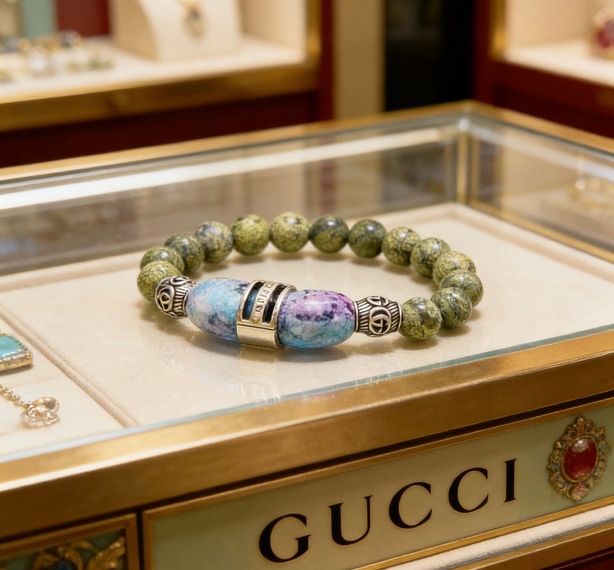 Gucci Anger Forest Interlocking G Crystal Accent Antiqued Bracelet - album image 1