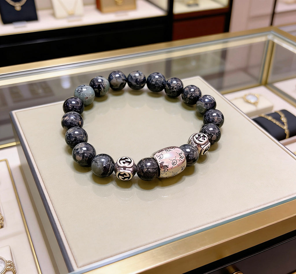 Gucci Anger Forest Interlocking G Crystal Accent Antiqued Bracelet - album image 4