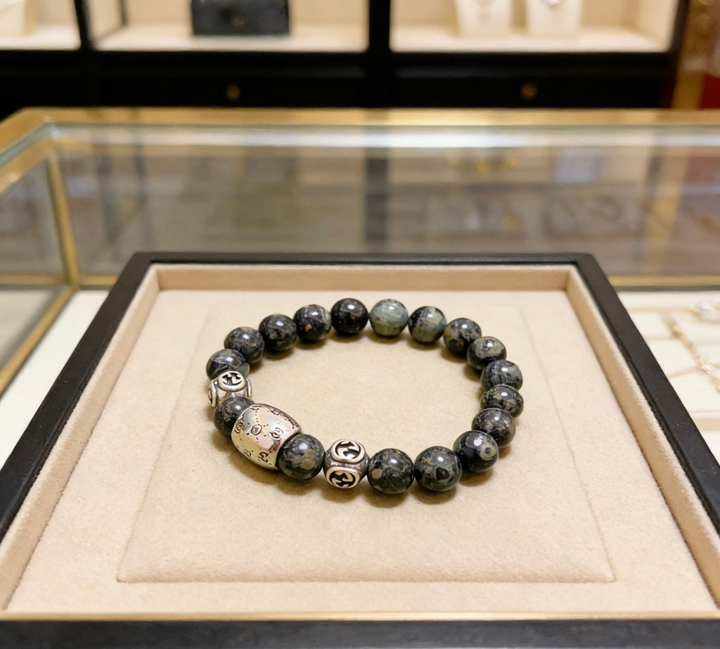 Gucci Anger Forest Interlocking G Crystal Accent Antiqued Bracelet - album image 1