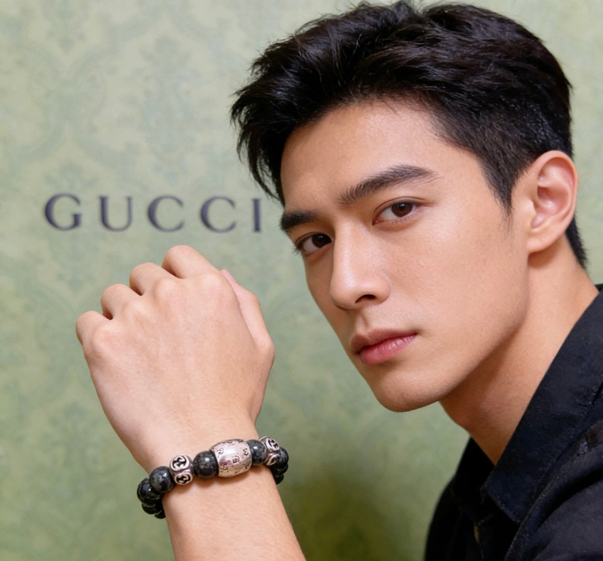 Gucci Anger Forest Interlocking G Crystal Accent Antiqued Bracelet - album image 2