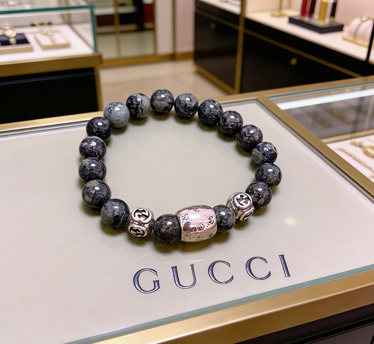 Gucci Anger Forest Interlocking G Crystal Accent Antiqued Bracelet - album image 8