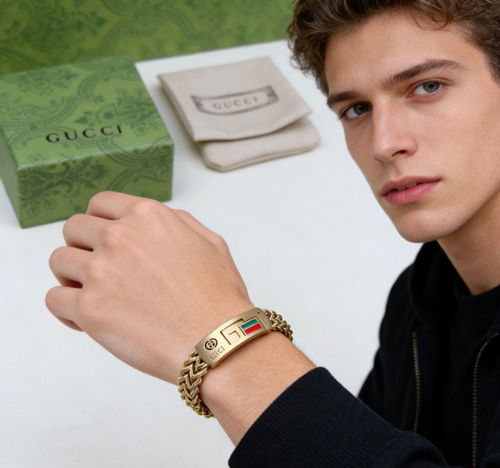 Gucci Gold-Tone Wide Woven Open Bangle - album image 7