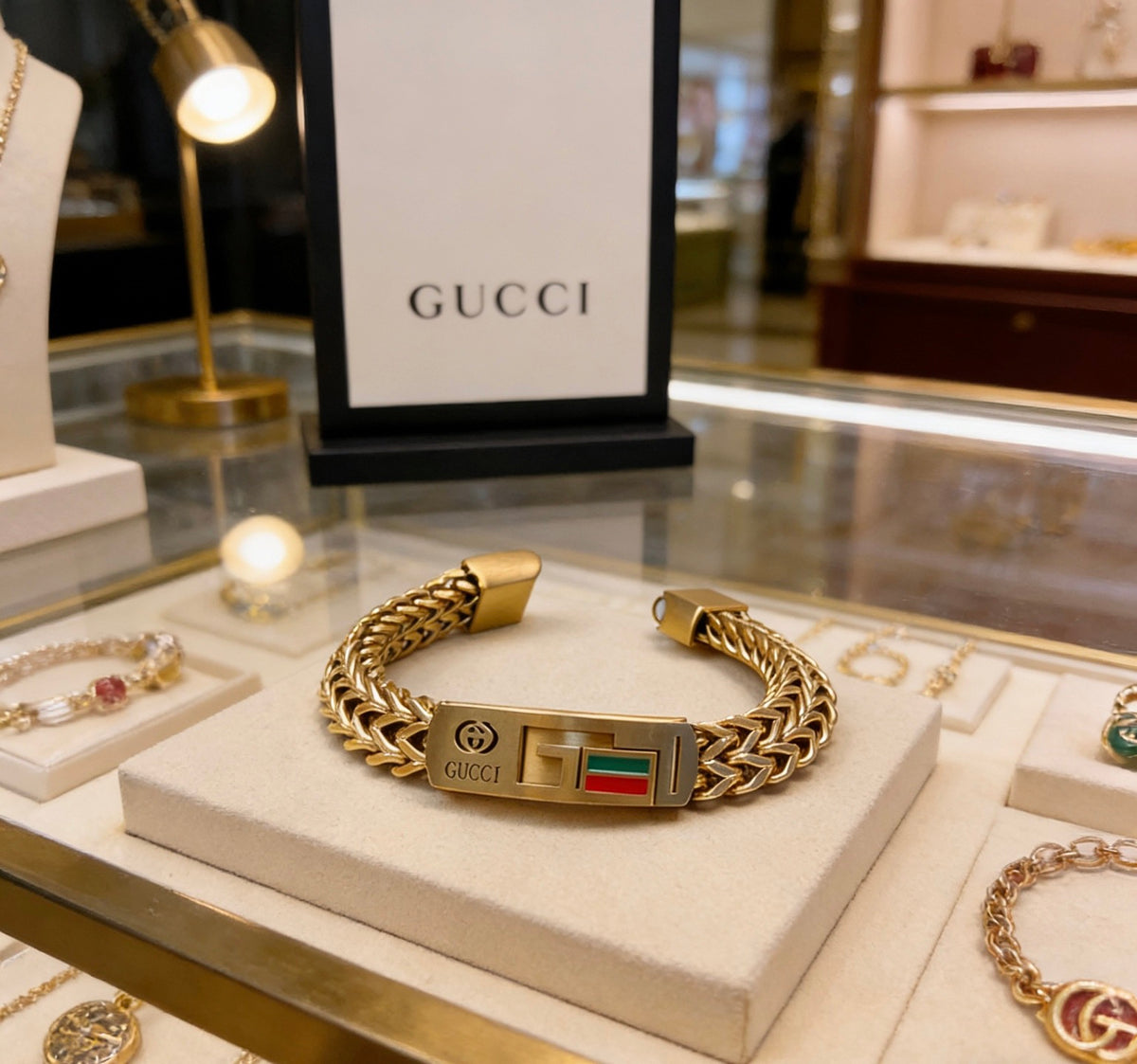 Gucci Gold-Tone Wide Woven Open Bangle - album image 6