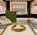 Gucci Gold-Tone Wide Woven Open Bangle - album image 1