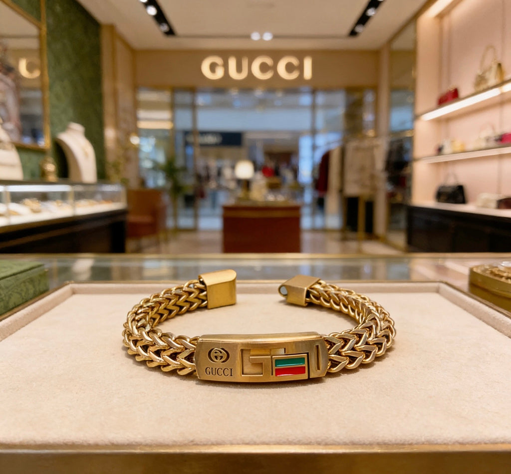 Gucci Gold-Tone Wide Woven Open Bangle - album image 4