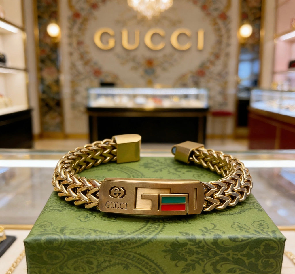 Gucci Gold-Tone Wide Woven Open Bangle - album image 8