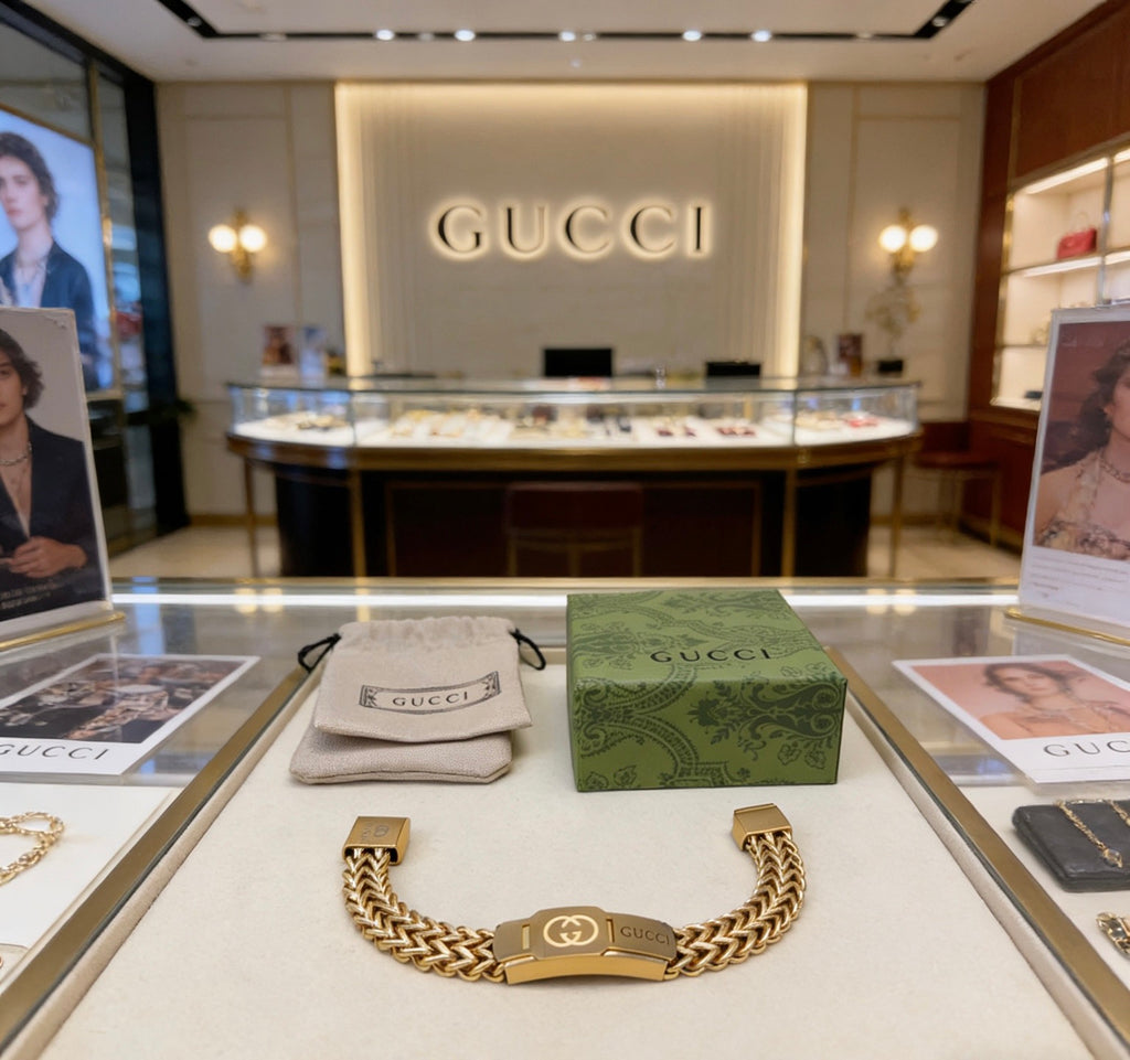 Gucci Gold-Tone Woven Open Bangle - album image 7
