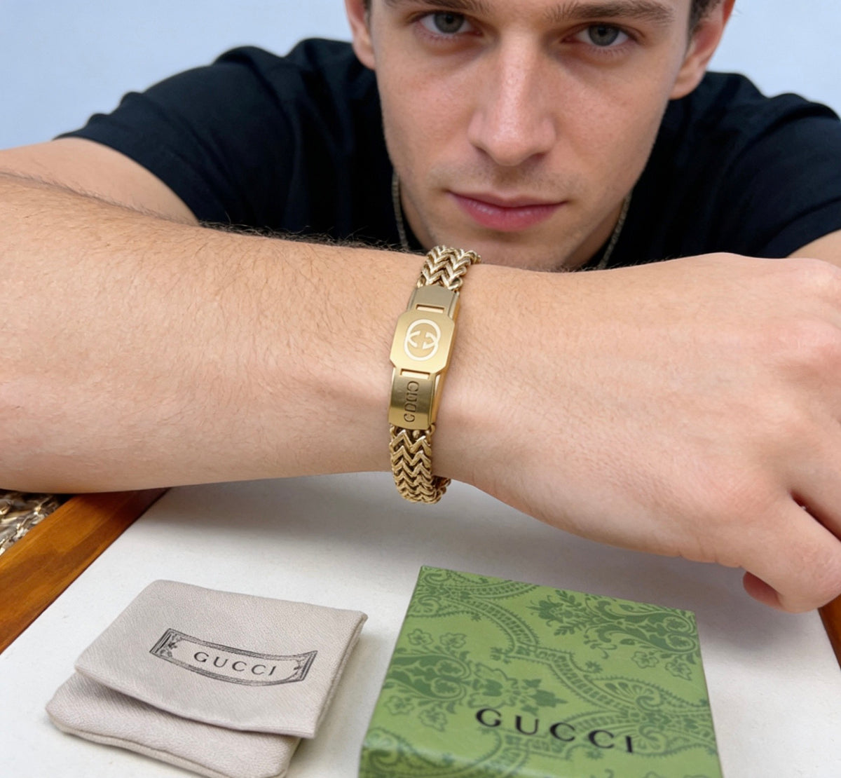 Gucci Gold-Tone Woven Open Bangle - album image 5