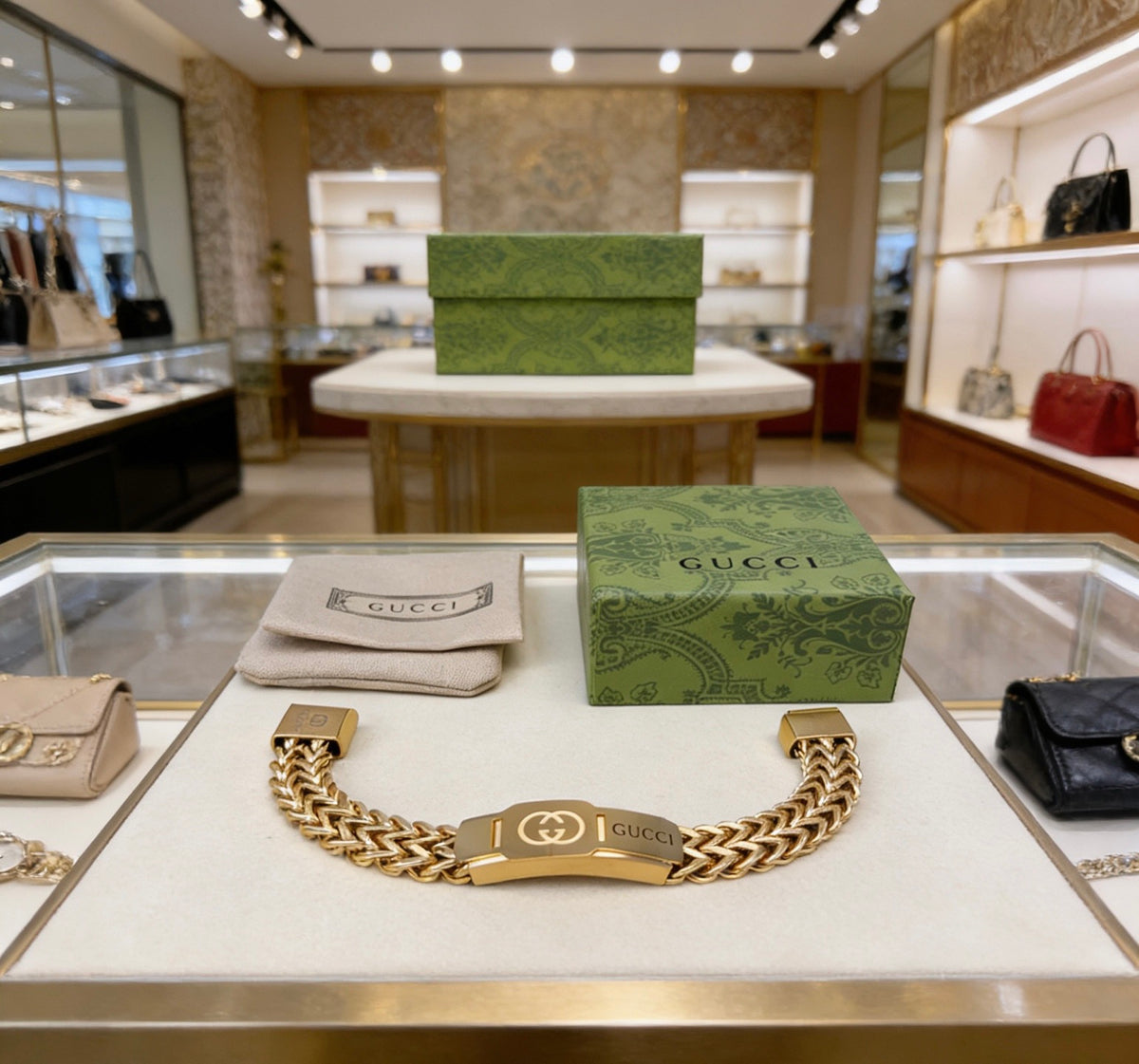 Gucci Gold-Tone Woven Open Bangle - album image 6