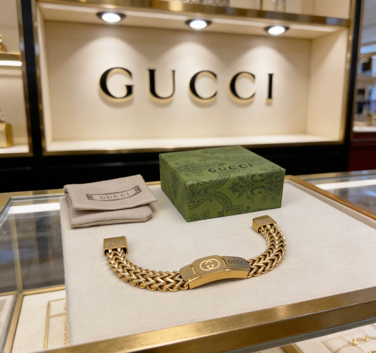 Gucci Gold-Tone Woven Open Bangle - album image 1