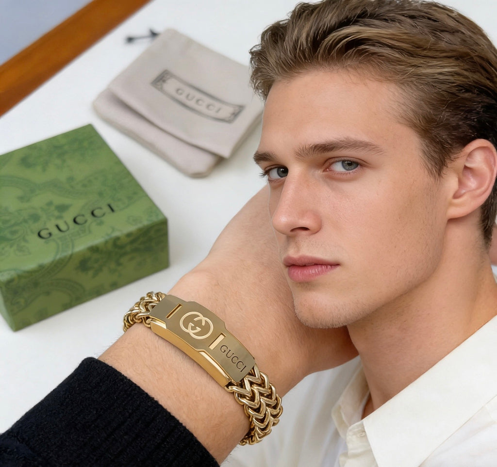 Gucci Gold-Tone Woven Open Bangle - album image 8