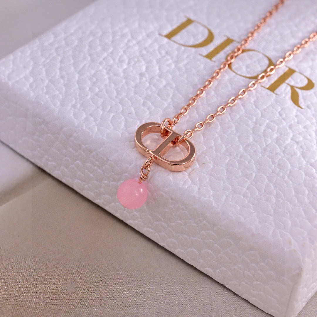 Dior Rose-Gold-Tone CD Pink Drop Jewelry - product image 1