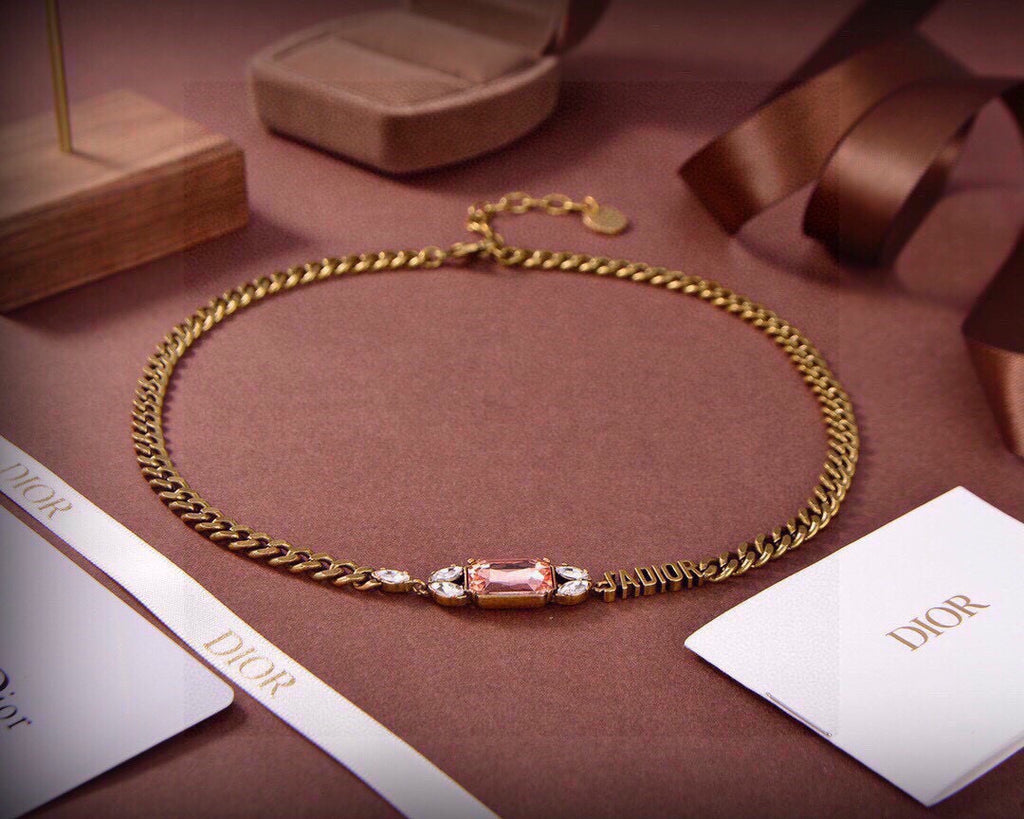 Dior Pink Link Detail Chain Necklace - product image 7