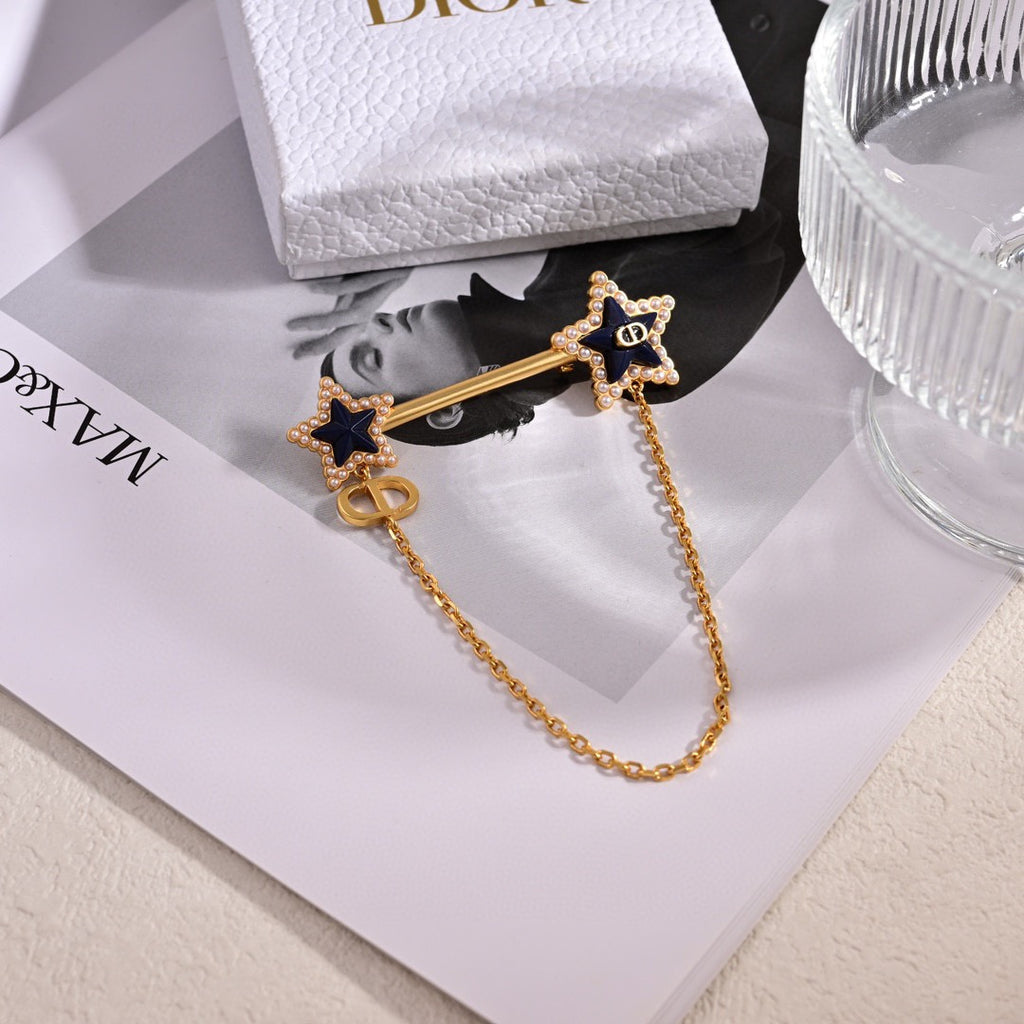 Dior Twin Star Chain Brooch - product image 1