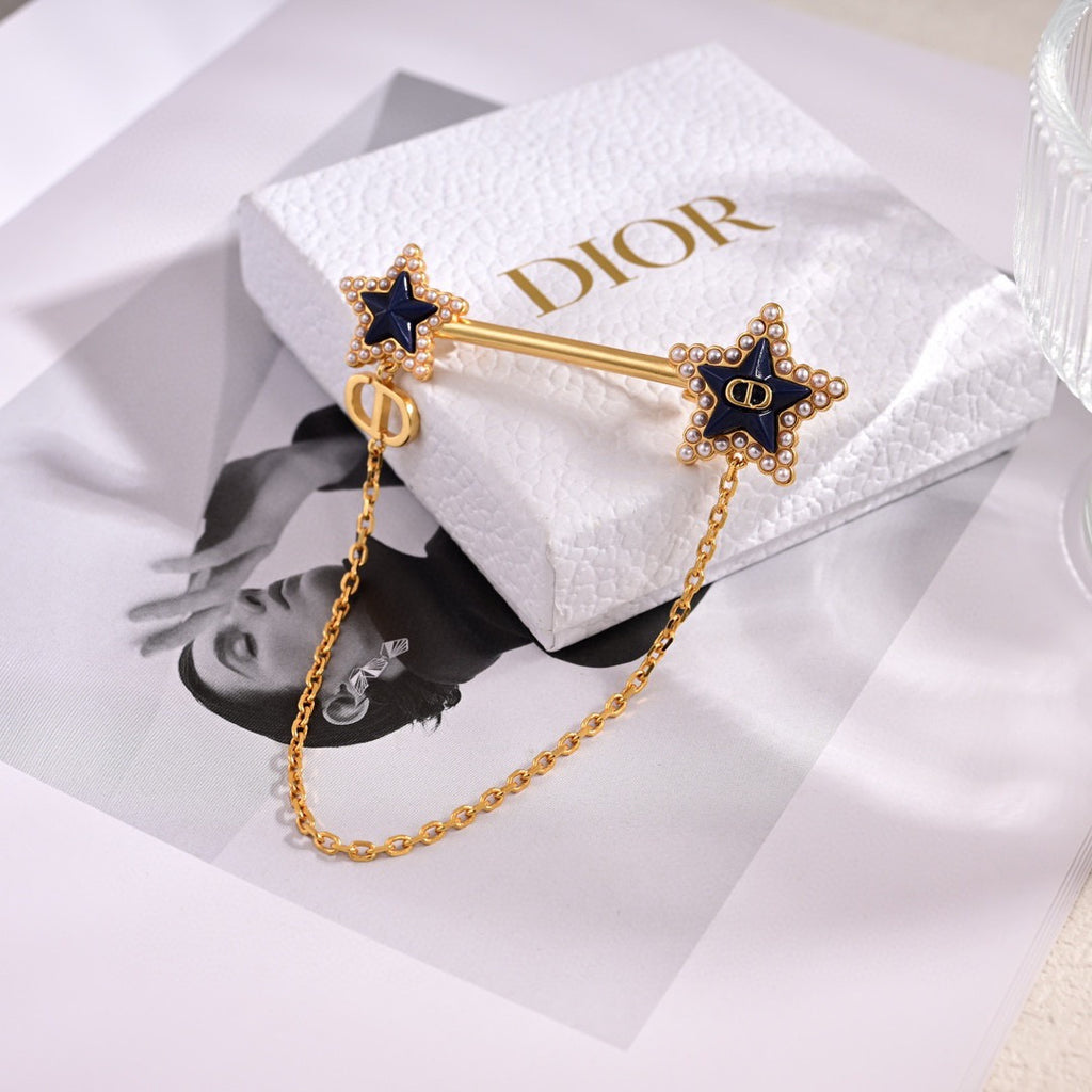 Dior Twin Star Chain Brooch - product image 3