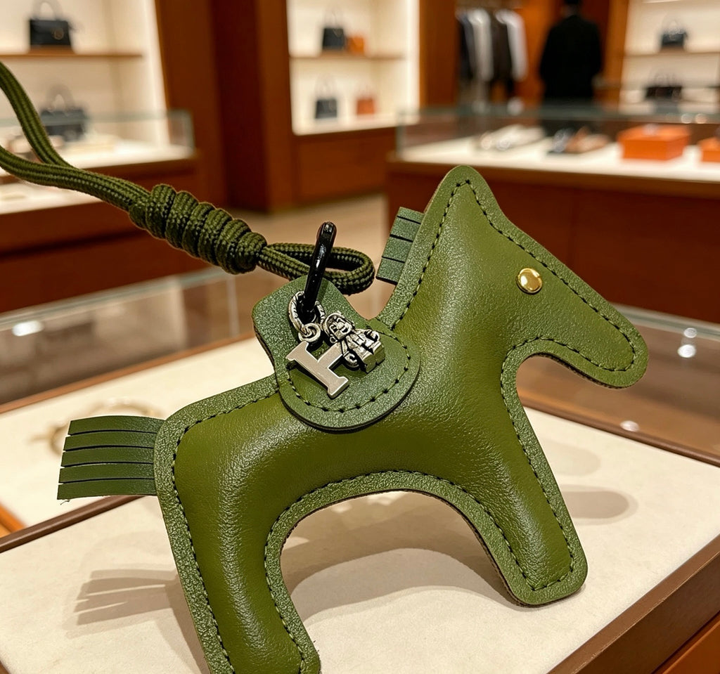 Hermès Green Horse Charm Keychain - album image 2