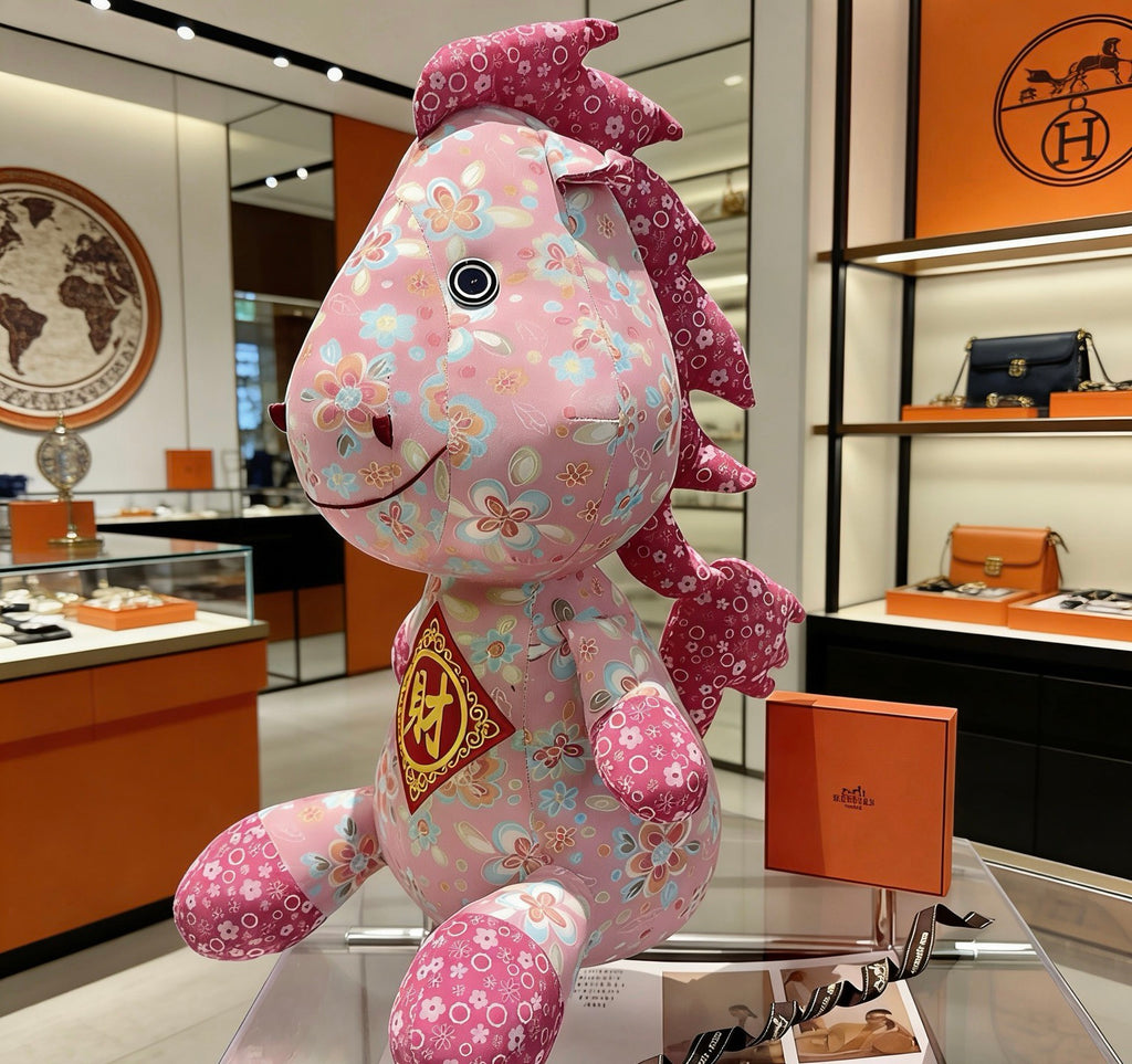 Hermès Pink Printed Horse Plush Toy - album image 6