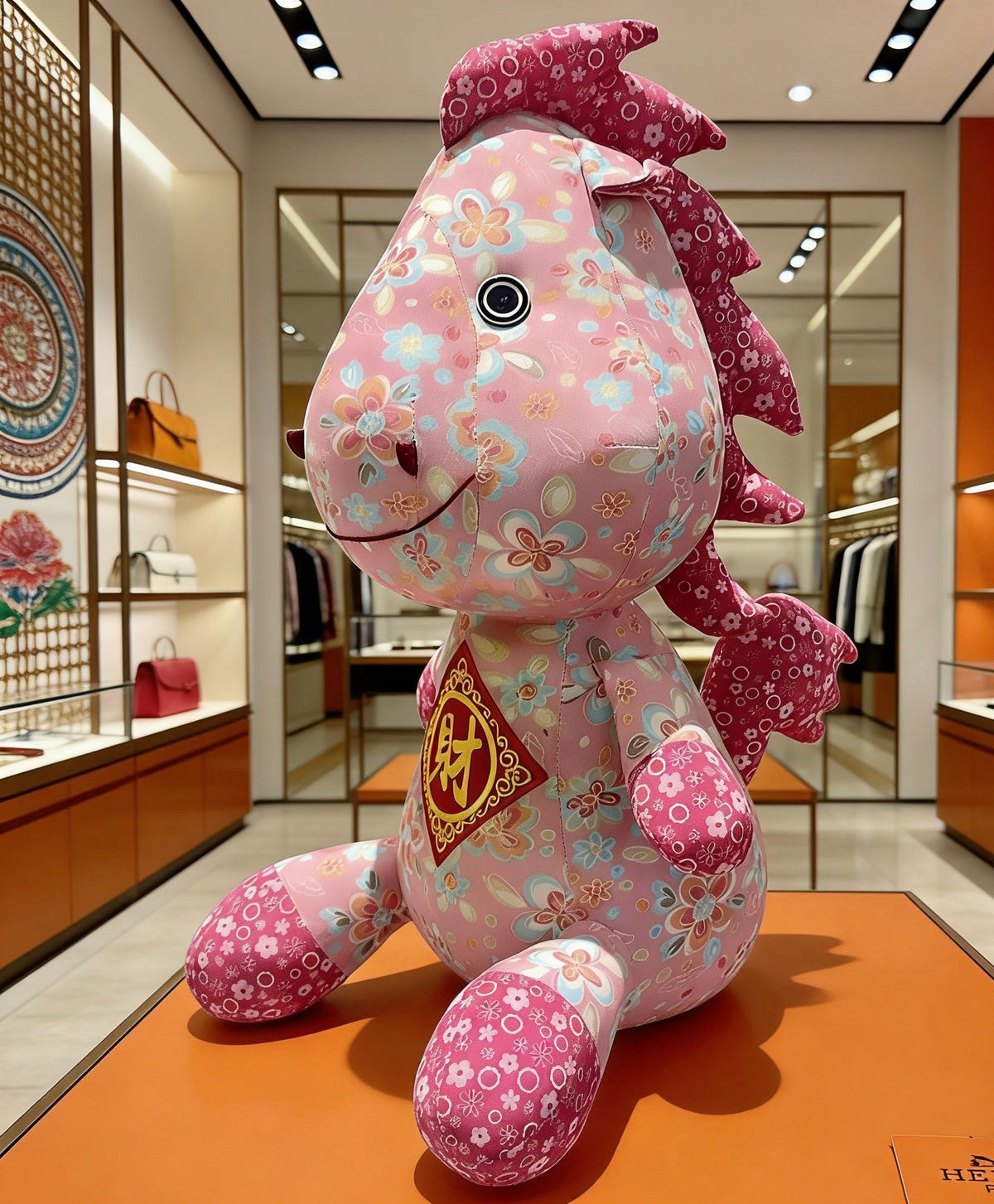 Hermès Pink Printed Horse Plush Toy - album image 2