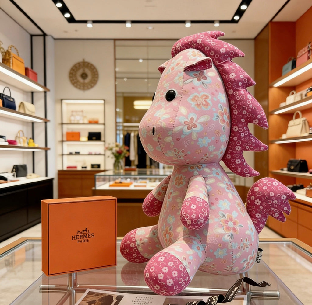 Hermès Pink Printed Horse Plush Toy - album image 5